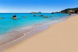 Plakat plaża wyspa piękny hiszpania morze