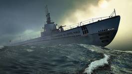 Plakat okręt wojenny 3d pancernik statek