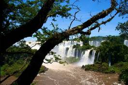Plakat brazylia woda wodospad górny wodospad iguazú