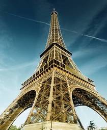 Plakat słońce architektura wieża europa francja