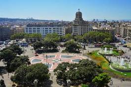 Plakat miejski europa fontanna hiszpania stado