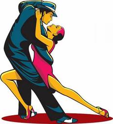Plakat kobieta taniec tancerz tango