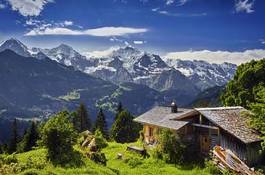Plakat austria alpy lato widok szwajcaria