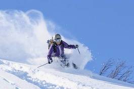 Naklejka słońce sporty zimowe lekkoatletka mężczyzna narciarz