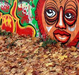 Plakat sztuka street art jesień