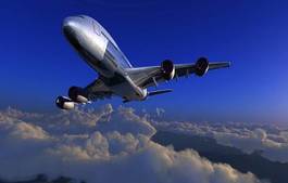 Naklejka transport samolot lotnictwo pejzaż