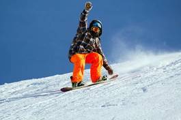 Plakat chłopiec snowboard sport
