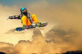 Plakat snowboard sporty ekstremalne lekkoatletka