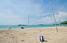 Plakat tajlandia plaża lato siatkówka zabawa