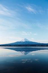 Plakat japonia krajobraz góra śnieg woda
