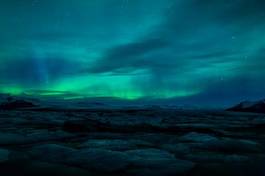 Plakat morze lód islandia wszechświat