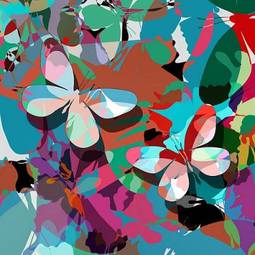 Plakat wzór sztuka motyl ruch
