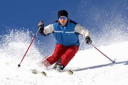 Plakat sport fitness sporty zimowe narciarski