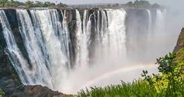 Naklejka tęcza wodospad afryka