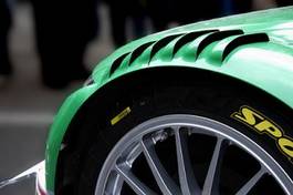 Plakat wyścig samochodowy sport motorsport tires fender