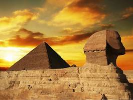 Plakat świątynia piramida stary egipt