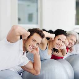 Obraz na płótnie ludzie fitness club siłownia