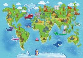 Plakat świat morze kreskówka ryba europa
