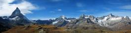 Plakat panorama lato matterhorn szwajcaria alpy