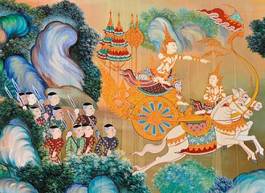 Naklejka obraz tajlandia azjatycki antyczny sztuka