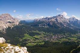 Naklejka panorama alpy niebo las dolina