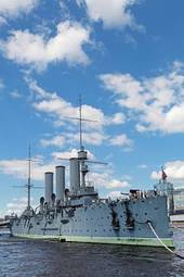 Plakat niebo okręt wojenny retro