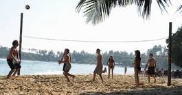 Obraz na płótnie fitness plaża sport woda piłka