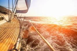 Naklejka łódź lato fala słońce żeglarstwo