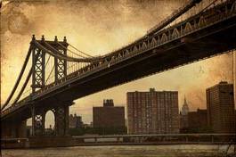 Plakat miejski nowy jork vintage brooklyn most