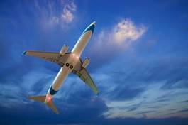 Plakat niebo obraz airbus widok samolot
