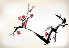 Plakat ogród natura piękny chiny wiśnia