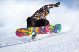 Plakat sporty ekstremalne wyścig spokojny narty góra