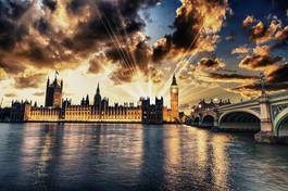 Plakat pałac tamiza anglia londyn wieża