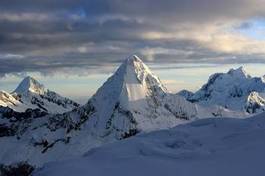 Plakat góra słońce lód natura śnieg