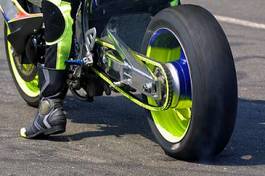Plakat motorsport motocykl przyśpieszenie koła guma