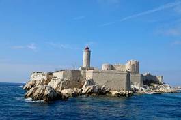 Plakat zamek morze morze śródziemne
