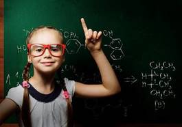 Plakat uśmiech dziewczynka dzieci mądry nauka