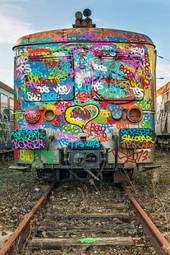 Fotoroleta stary graffiti antyczny wagon