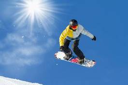 Plakat akt chłopiec snowboard