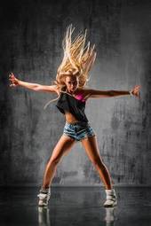Naklejka tancerz fitness sportowy stylowy kobieta