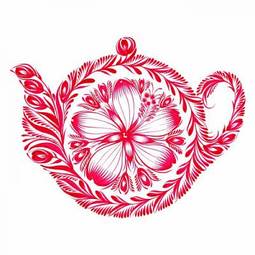 Naklejka kwiat sztuka azjatycki vintage herbata