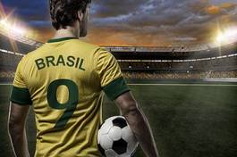 Naklejka pole piłka brazylia ludzie mężczyzna