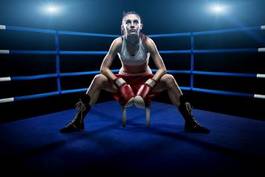 Plakat boks ciało dziewczynka sport ćwiczenie
