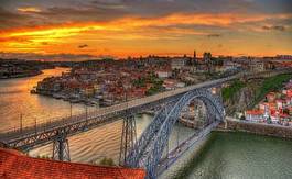 Plakat miejski panorama świat portugalia