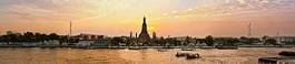 Plakat tajlandia widok świątynia panorama bangkok
