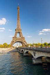 Naklejka wieża krajobraz most francja drzewa