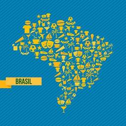 Plakat brazylia mapa ameryka
