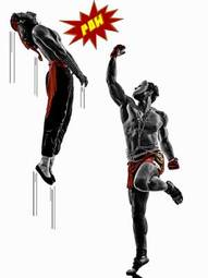Plakat sport sztuki walki mężczyzna komiks kung-fu