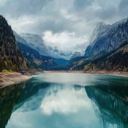 Plakat pejzaż piękny woda austria las
