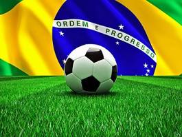 Plakat brazylia piłka nożna trawa filiżanka 3d